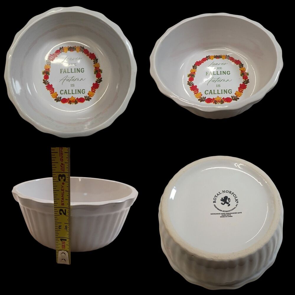 Royal Norfolk Ceramic Mini Pie Dish Autumn Leaves Are Falling Autumn Is Calling